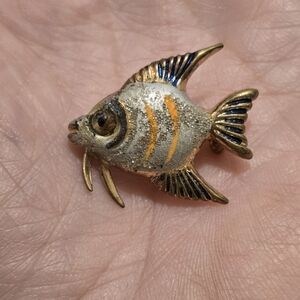 Vintage 1960's Mini Fish Pin Brooch Fun Funky Unique Retro